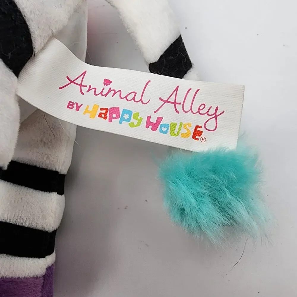 Animal Alley Colorful Zebra Plush 12